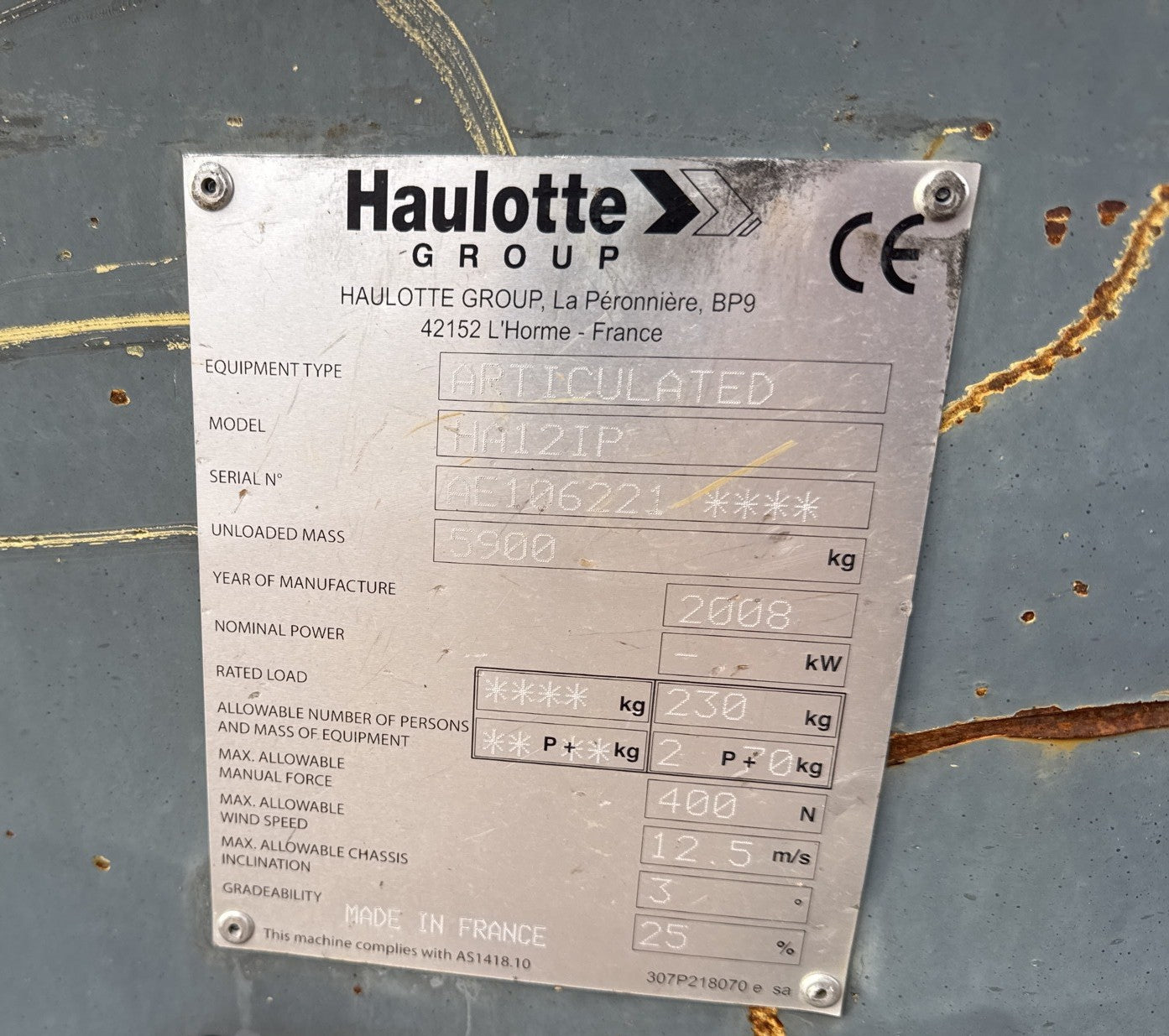 Haulotte ha 12 ip ♻️