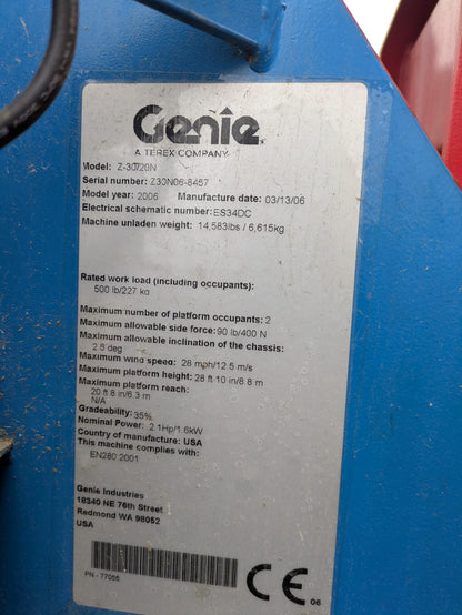Genie Z34/20 elettrica